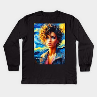 OLIVIA NEWTON in starry night Kids Long Sleeve T-Shirt